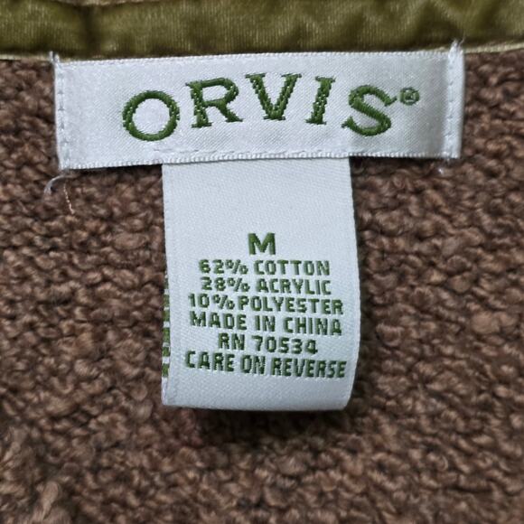 Orvis Women’s Sweater M Brown Knit V Neck Henley Pullover Casual - Picture 2 of 7